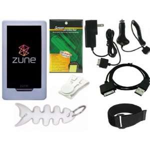 Zune HD 16GB / 32GB Series MP3 Player: Clear/White Silicone Skin Case 