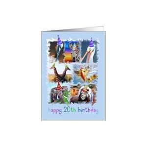  Happy 20th Birthday Zoo Animals Card: Toys & Games