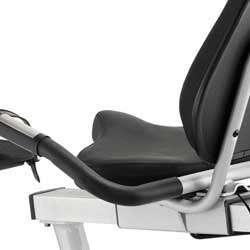 The 2.0 AR recumbent bike includes an intuitive console and an 