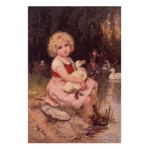  Nursing a Poorly Duckling Premium Giclee Poster Print 