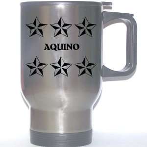  Personal Name Gift   AQUINO Stainless Steel Mug (black 