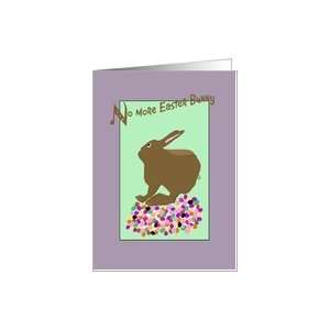  Easter, Humor, Brown Bunny Skids on Jelly Beans Card 
