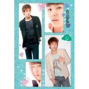   collage POSTER 23.5 x 34 green bkgrnd Taemin bandmate Korean boy band