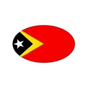  Timor Leste Flag oval sticker: Everything Else