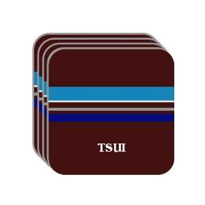 Personal Name Gift   TSUI Set of 4 Mini Mousepad Coasters (blue 