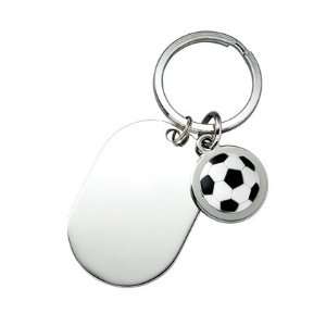  Personalized Silver Soccer Ball Keychain: Office Products