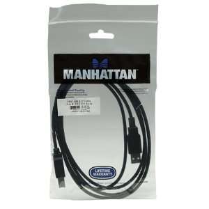   USB 2.0 A Male to B Male Cable, Black, Manhattan 333368: Electronics