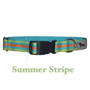  If It Wags Designer Summer Beach Stripe Dog Collar Size 