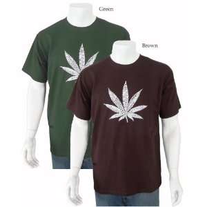 Mens BROWN Marijuana Leaf Shirt Large   Created Using 50 Street Terms 
