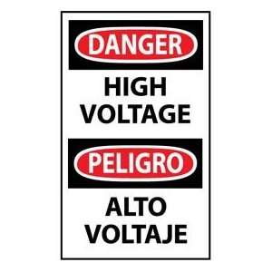 Bilingual Machine Labels   Danger High Voltage:  Industrial 