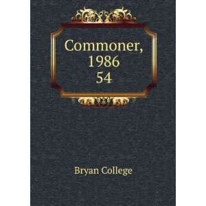  Commoner, 1986. 54 Bryan College Books