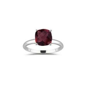  3.94 Cts Garnet Solitaire Ring in Platinum 5.5 Jewelry
