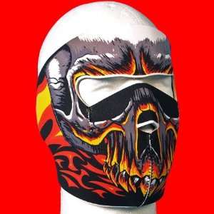  Flaming Evil Skull Neoprene Face Mask Facemask Biker 
