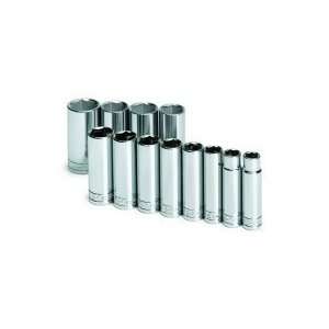  12 Piece 1/2in. Drive SAE Deep 6 Point Socket Set: Home 