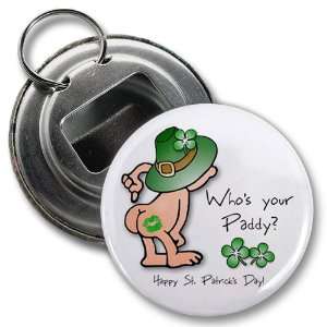  WHOS YOUR PADDY St Patricks Day 2.25 inch Button Style 