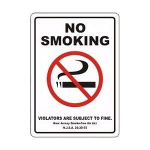 NO SMOKING VIOLATORS ARE SUBJECT TO FINE NEW JERSEY SMOKE FREE AIR ACT 
