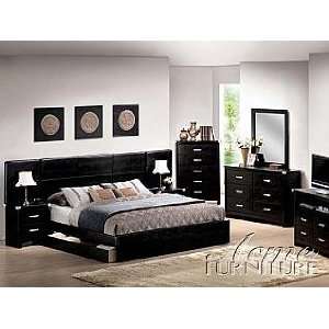  Acme Furniture Black PU Bedroom 8 piece 12297EK set