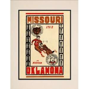  1912 Oklahoma vs Missouri 10.5x14 Matted Historic Football 