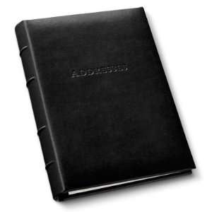    Gallery Leather   BLACK LEATHER DESK ADDRESS BOOK