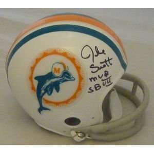   Scott Autographed 1972 Miami Dolphins Mini Helmet: Everything Else