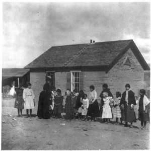 Mexican Americans,girls,schoolhouse,Southwest,US,c1901  