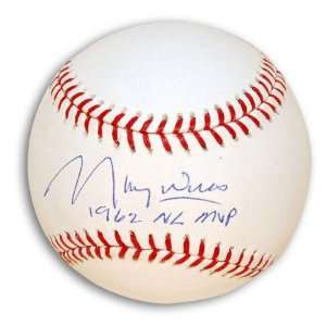  Maury Wills Autographed Baseball  Details: 1962 NL MVP 