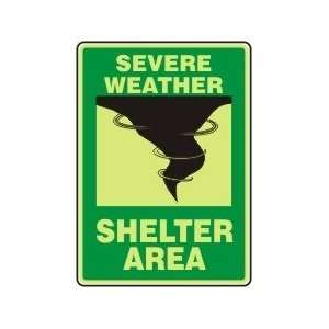 EVAC AND SHELTER SEVERE WEATHER SHELTER AREA (W/GRAPHIC) (GLOW) 14X10 