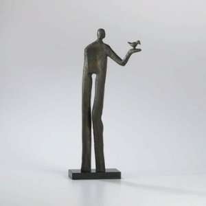  02315 Sculpture With Bird In Hand, Bamboo Mirror: Home Improvement