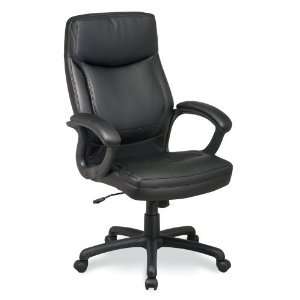   with Locking Tilt Control Fabric: Black Eco Leather: Furniture & Decor