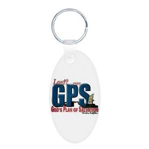   Oval Keychain Lost Use GPS Gods Plan of Salvation 