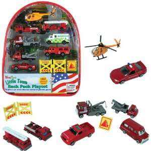  Fire Rescue Vehicles Backpack Playset: Toys & Games