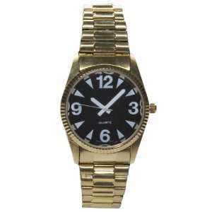  Mens Gold Tone Low Vision Watch Black Face: Health 