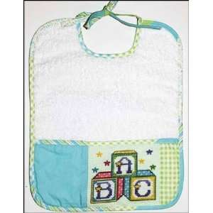  Green & Blue Terry Patchwork Quilted Bib: Health 