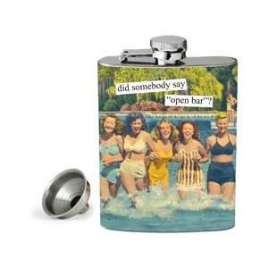 Anne Taintor Did Someone Say Open Bar? Flask  Kitchen 