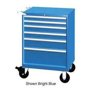   Mobile Cabinet, 6 Drawers, 58 Compart   Bright Blue, Keyed Alike