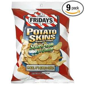 TGI Fridays Potato Skins Snack Chips, Sour Cream & Onion, 6 Ounce 