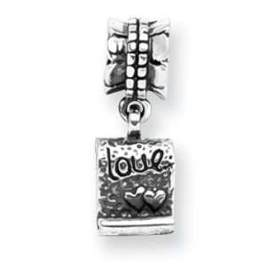    Sterling Silver Reflections Love Note Dangle Bead QRS477: Jewelry