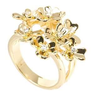  Gold Plated Three Leaf Clover Ring: Jewelry