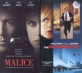 Malice, Interpreter VHS Nicole Kidman Penn Alec Baldwin  