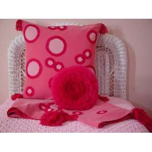   DH Throw Pillows, Hot Pink Tolling Flower Pillow
