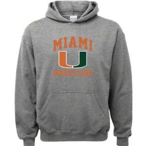  Miami Hurricanes Sport Grey Youth Wrestling Arch Hooded 