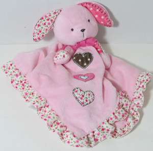   DOG FLORAL POLK A DOTS HEARTS LOVEY Rattle Security Blanket  