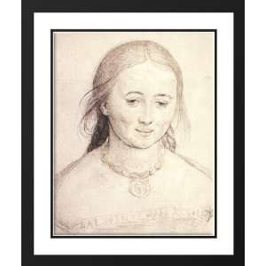 Holbein, Hans (Younger) 28x34 Framed and Double Matted Head of a Woman