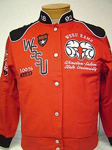 Womens Winston Salem WSSU Rams Racing Style Jacket  