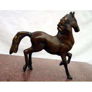  Brass Statue Of A Young, Noble Stallion Horse In A 