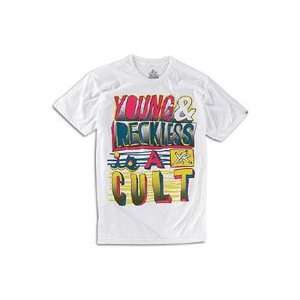  Young & Reckless Cartoon Cult T Shirt   Mens: Sports 