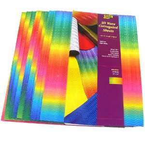   Wave Paper   3D Wave Paper, Pkg of 10, RainbowColors: Office Products