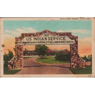 1938 Postcard   Kiowa Indian Hospital   Lawton, Oklahoma OK   Fort 