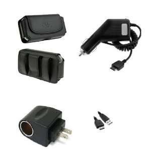  4in1 Car Auto Charger+Leather Case Holster+USB Data Cable 