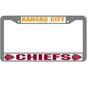  Kansas City Chiefs NFL Chrome License Plate Frame: Sports 